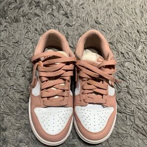 Nike Dunks Pink and White Sneakers